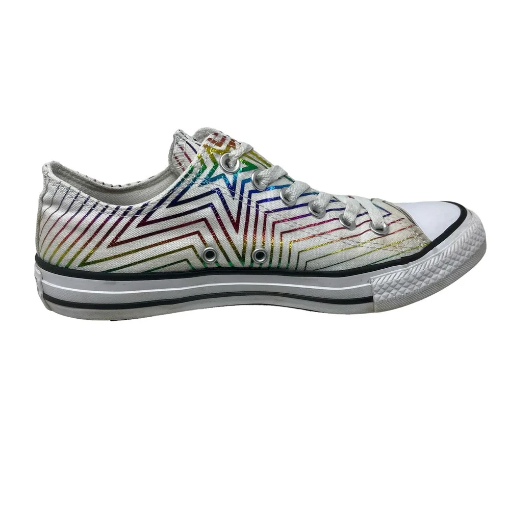 Converse All Star Sneakers Rainbow Star Women's 8 White 8.2.4:I.8.3